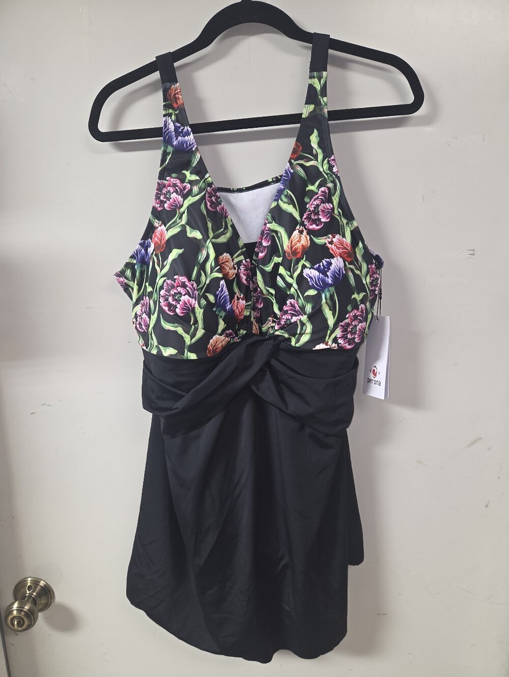 Persona Black Floral Swimming Suit